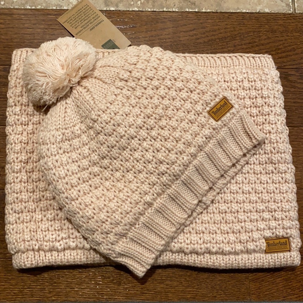 Timberland Sherpa lined scarf & hat set